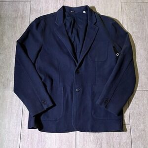 Billy Reid Blazer Jacket Mens 42R Blue Soft Cotton Patch Pocket Casual